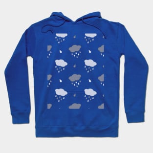 Rain Cloud Pattern in Blue Hoodie